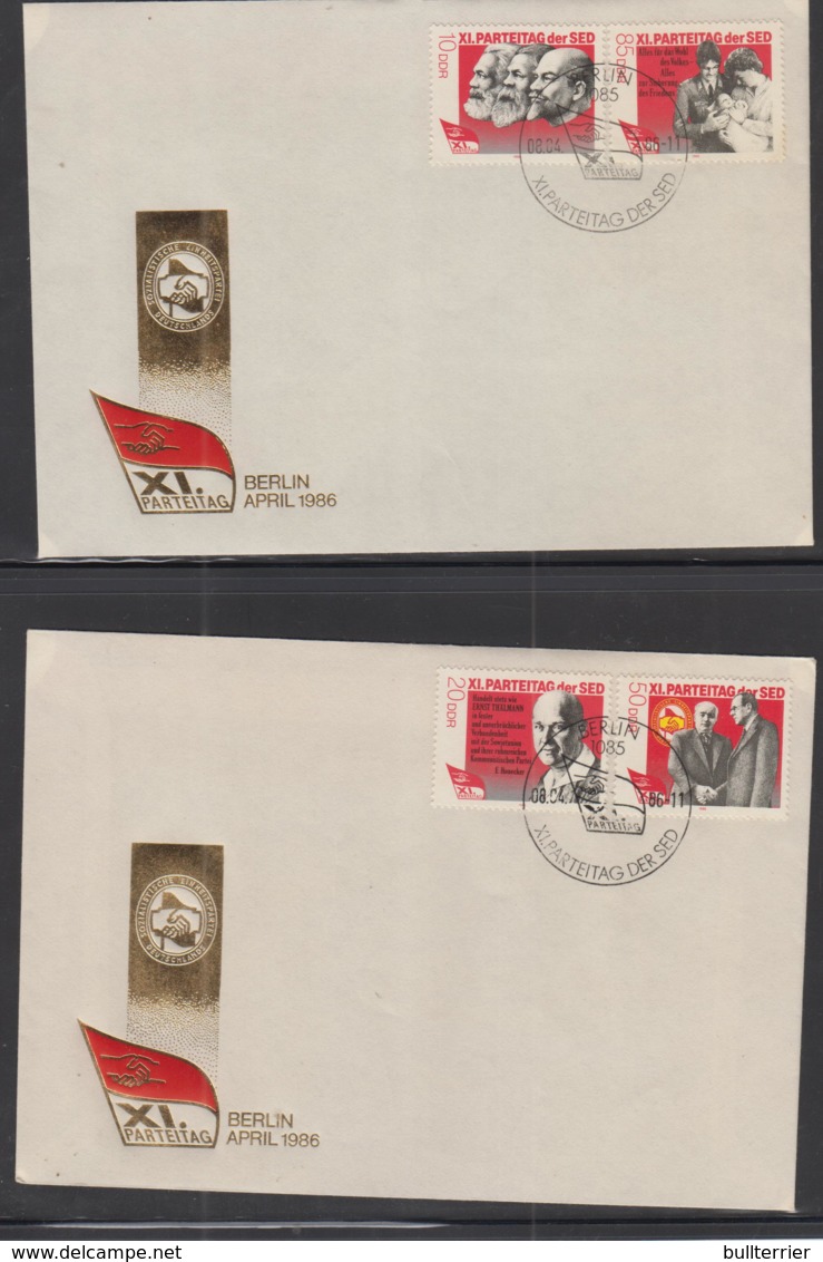 KARL MARX  - EAST  GERMANY /DDR - 1986 - MARX, ENGELS, LENIN ETC  SET OF 4 ON  2 ILLUSTRATED FDC - Karl Marx