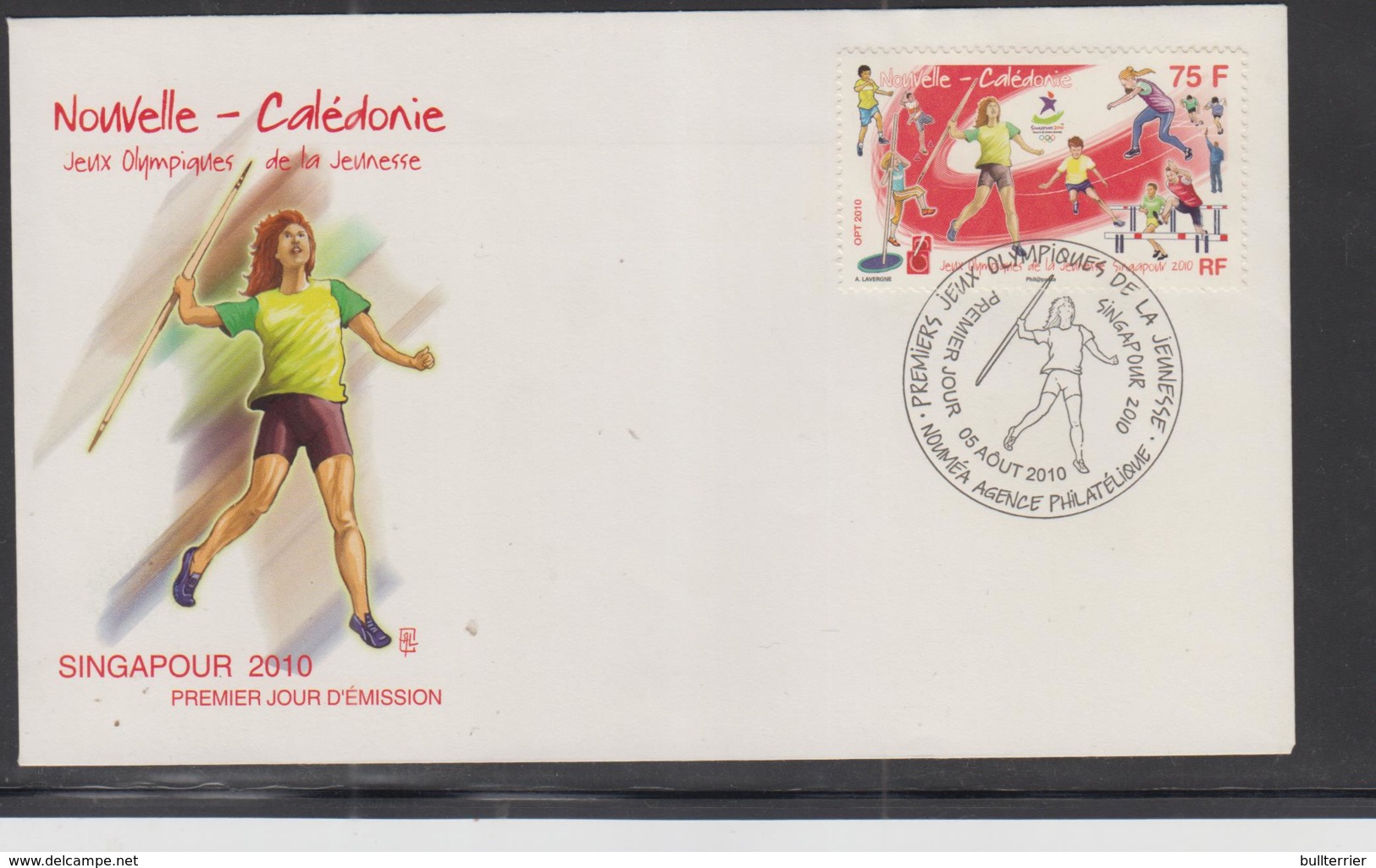 OLYMPICS-  NEW CALEDONIA - 2010 - YOUTH OLYMPICS  ON  ILLUSTRATED FDC - Summer 2010 : Singapore (Youth Olympic Games)