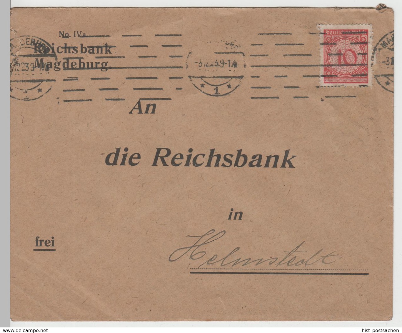 (B2231) Bedarfsbrief Deutsches Reich INFLA, Reichsbank Magdeburg 1923 - Briefe U. Dokumente