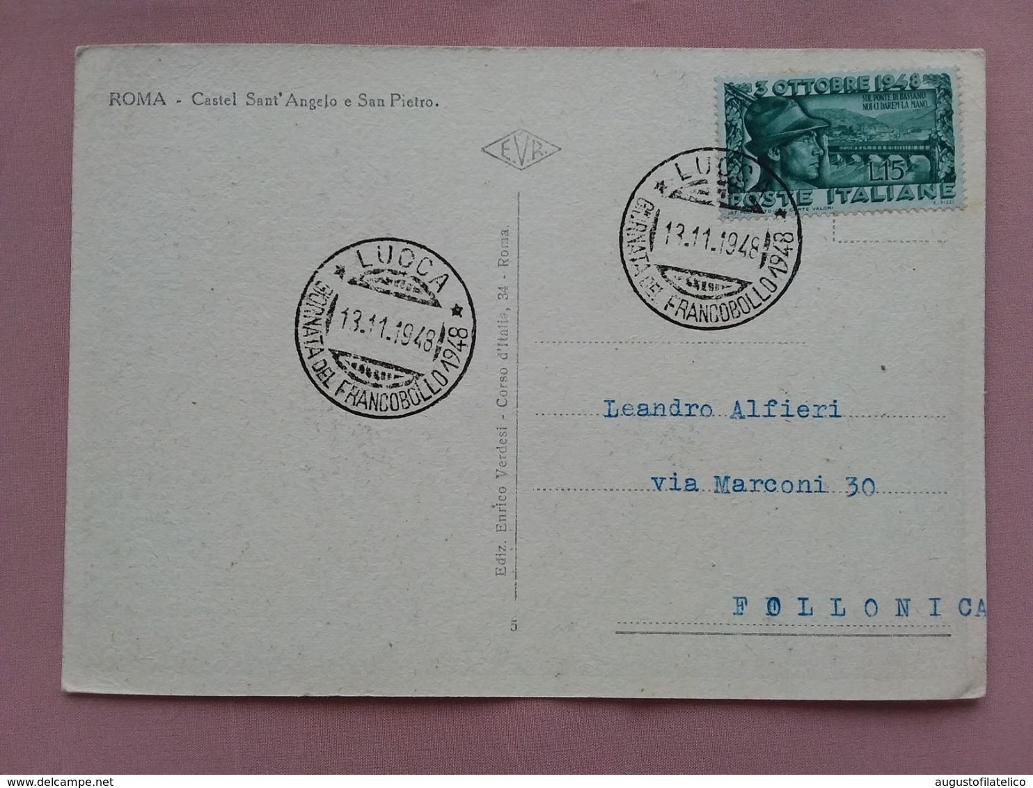 REPUBBLICA - Marcofilia - Giornata Del Francobollo - Lucca 1948 + Spese Postali - FDC