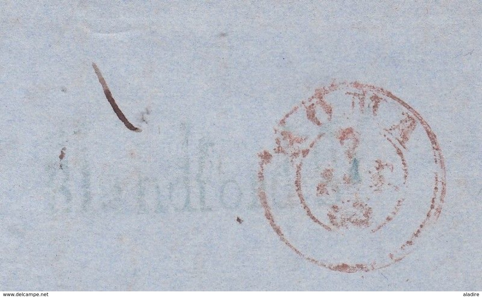 1855 Lettre avec correspondance amicale de 3 pages en italien de Londres, GB vers Rome Roma Italia Italie via France