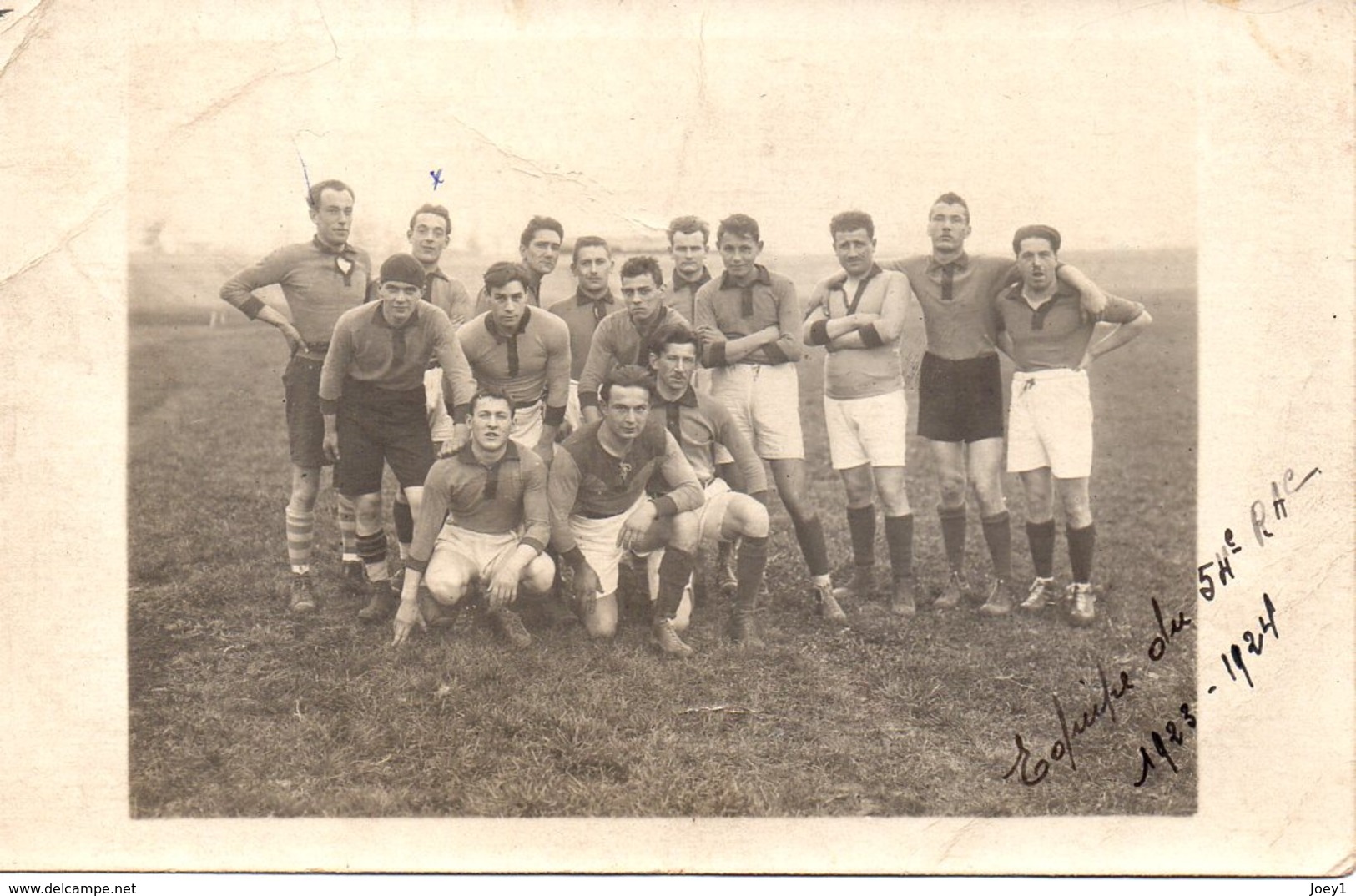 Carte Photo équipe De Rugby Du 54èmé RAC 1923 1924 - Krieg, Militär