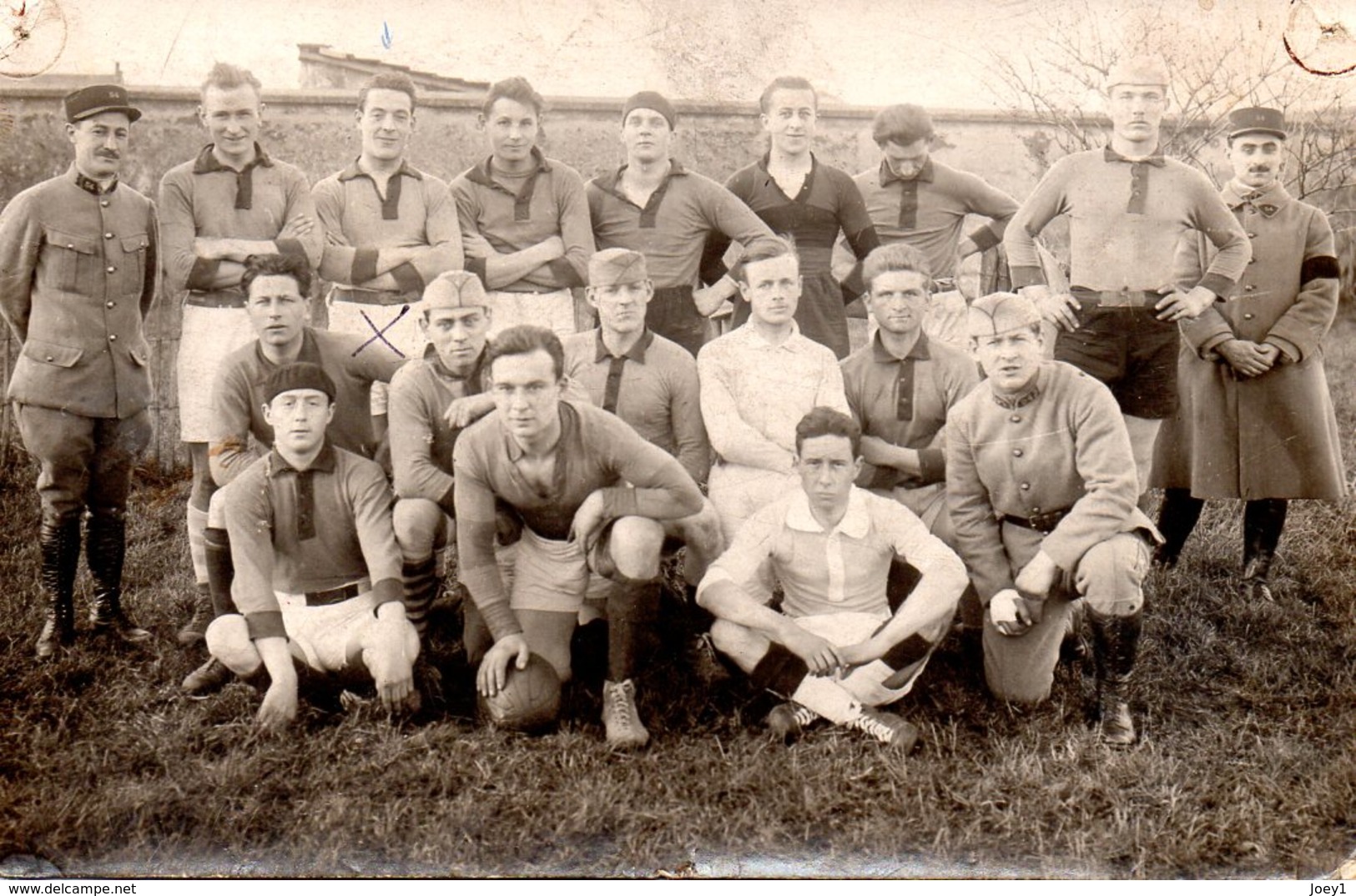 Carte Photo équipe De Rugby Du 54ème RAC 1923 1924 - War, Military