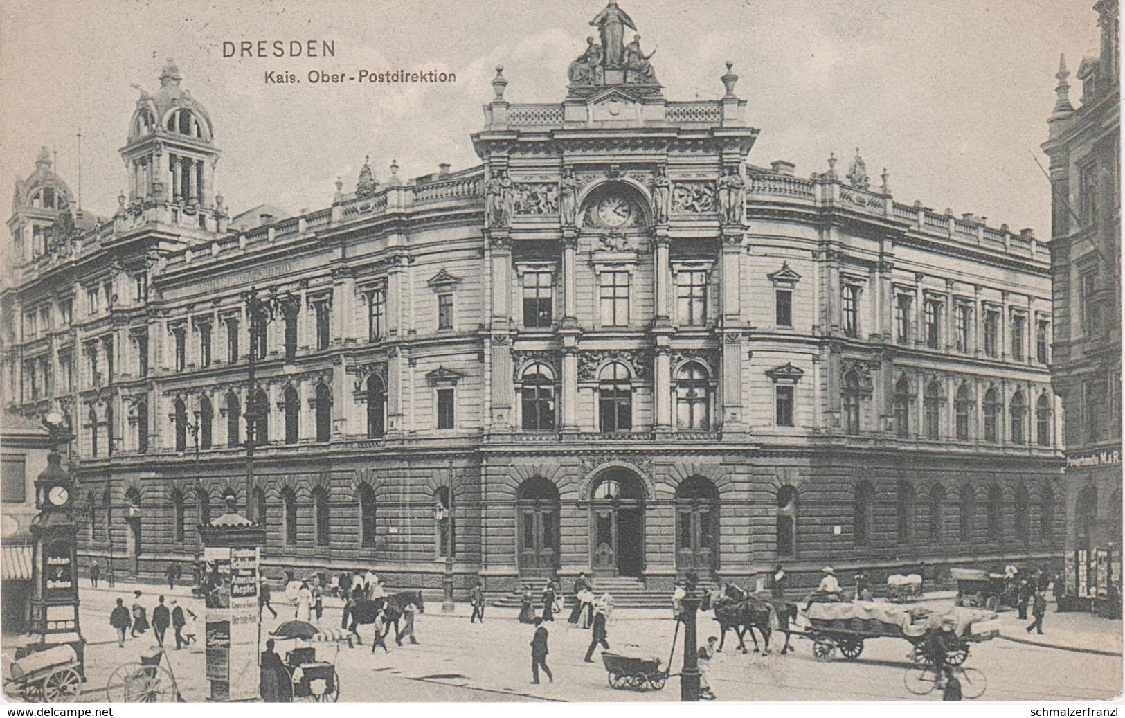 AK Dresden Kaiserliche Ober Postdirektion Post Postamt Stadthaus A Annenstraße Postplatz Am See Große Zwingerstraße - Dresden