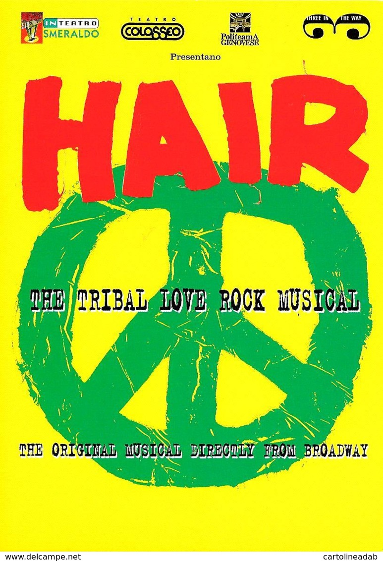 [MD4828] CPM - TEATRO - HAIR - THE TRIBAL LOVE ROCK MUSICAL - TOCARD - PERFETTA - Non Viaggiata - Advertising