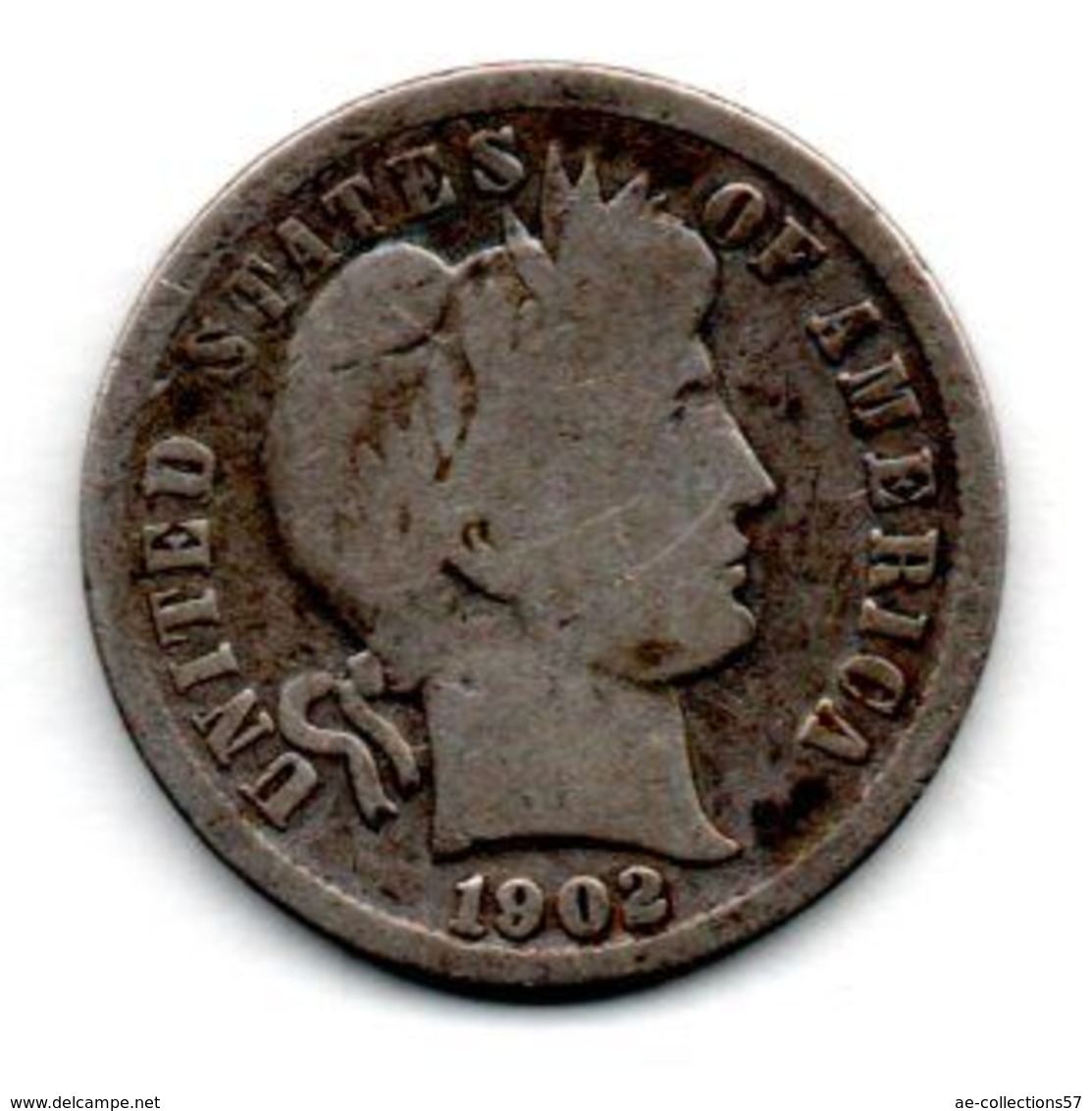 USA Barber /1 Dime 1902 / B+ - 1892-1916: Barber