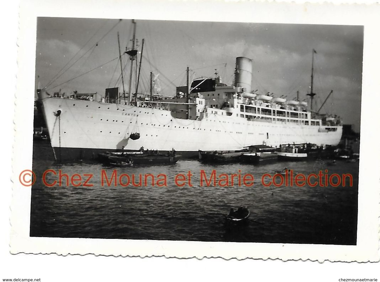 PORT SAID AVRIL 1951 LE PAQUEBOT ANGLAIS CANTON  - PHOTO 6*9 CM - Schiffe