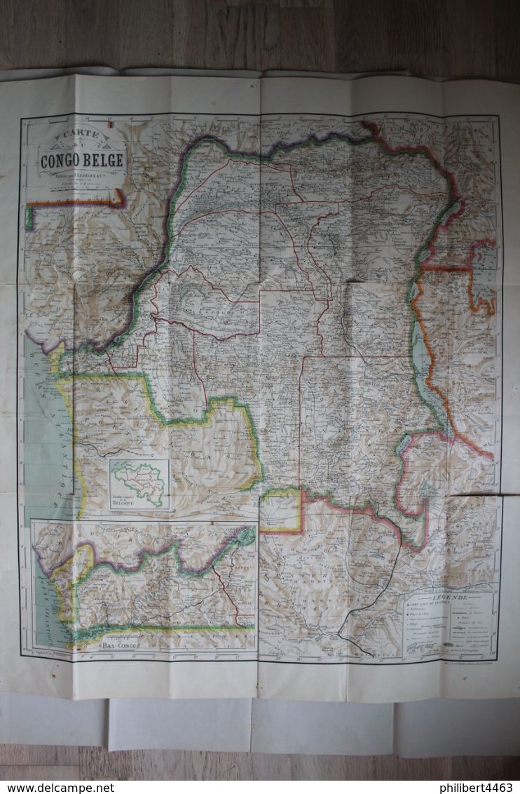 CARTE DU CONGO BELGE PUBLIEE PAR J.LEBEGUE - Cartes Géographiques