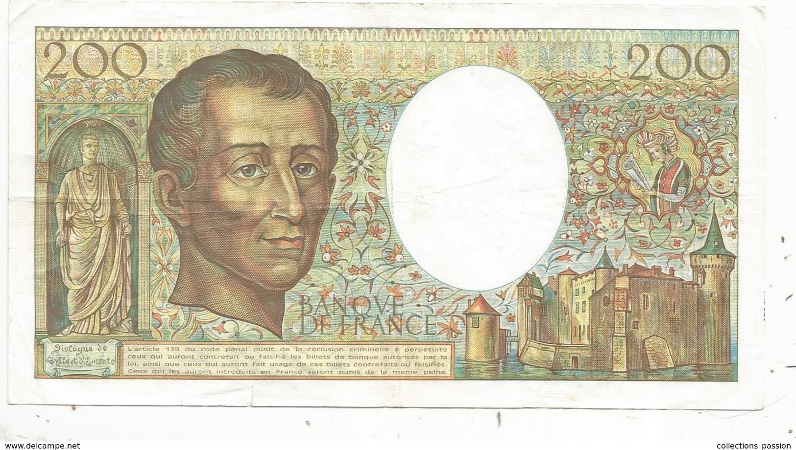 Billet , France ,Montesquieu ,200 , Deux Cents Francs,  1983,  2 Scans - 200 F 1981-1994 ''Montesquieu''