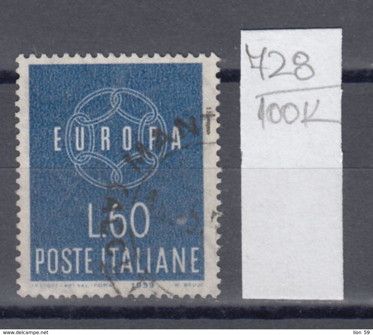 100K728 / 1959 - Michel Nr. 1056 Used ( O ) CEPT  EUROPA Stamps , Italia Italy Italie - 1946-60: Used