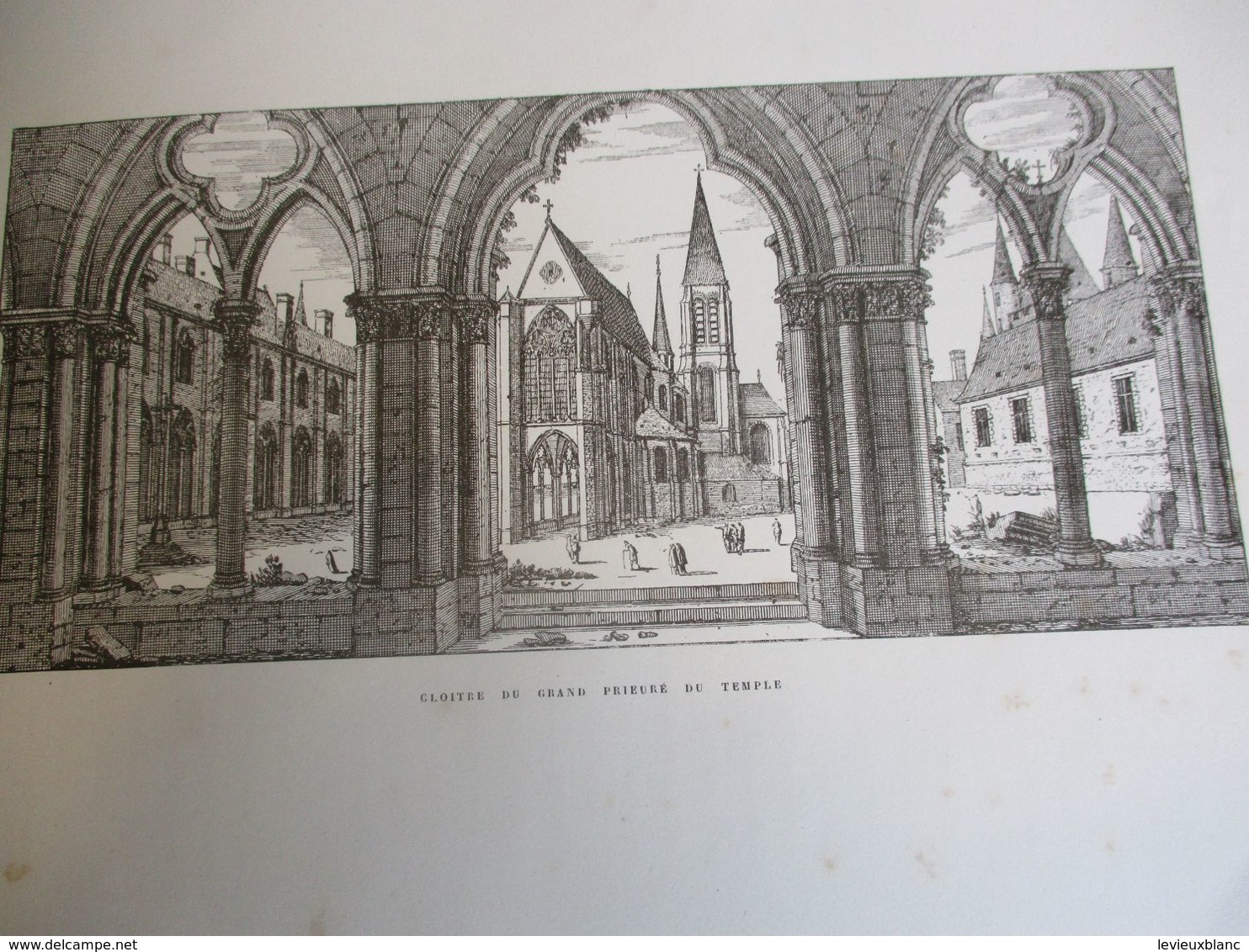 Grande Gravure Cloître Du Grand Prieuré Du Temple /PARIS Sous LOUIS XIV/Monuments Et Vues/A Maquet/1883 GRAV373 - Estampes & Gravures