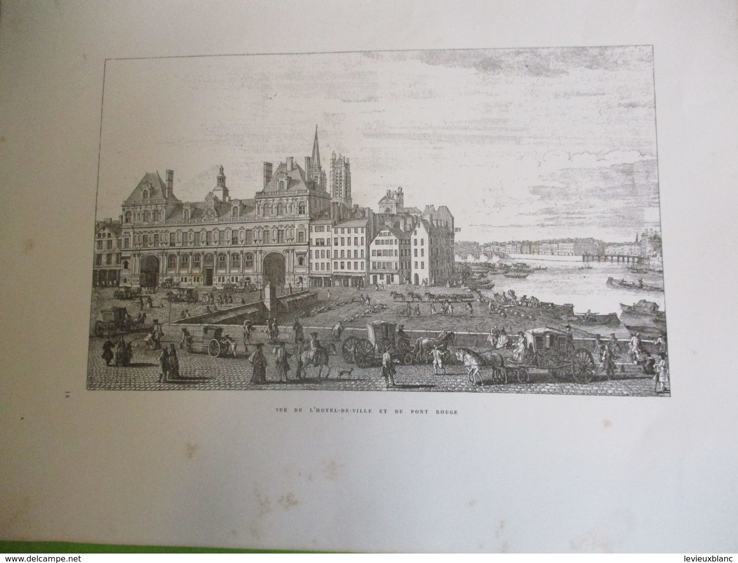 Grande Gravure Vue Del' Hôtel De Ville  Et Du Pont Rouge/PARIS Sous LOUIS XIV/Monuments Et Vues/A Maquet/1883 GRAV374 - Stampe & Incisioni