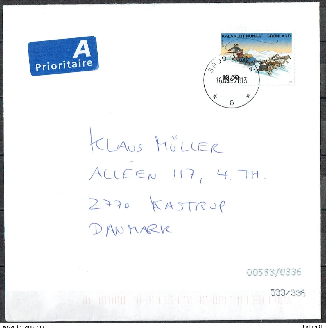 Greenland 2013.  CEPT. Michel 632 A. Ordinary Mail Sent To Denmark. - Lettres & Documents