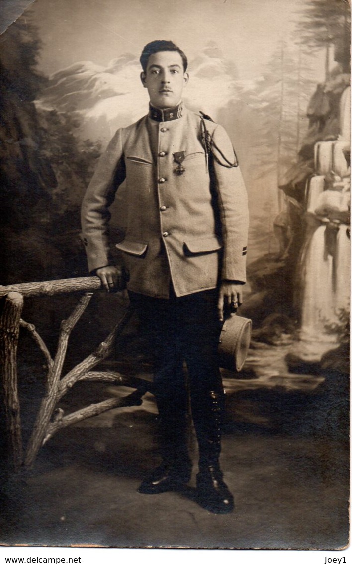 Carte Photo Georges Lacroix En 1918,futur Officier Du 54 ème RAC - Guerre, Militaire