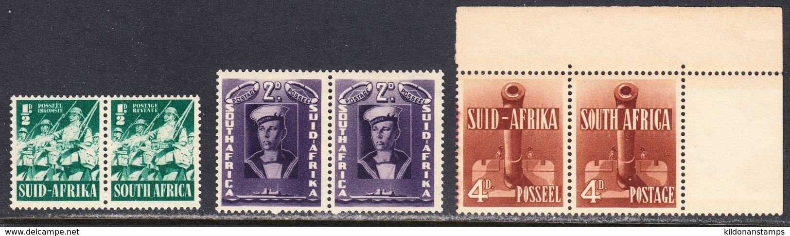 South Africa 1941-43 Mint Mounted, See Notes, Sc# 81,84,86, SG 88,92,95 - Unused Stamps