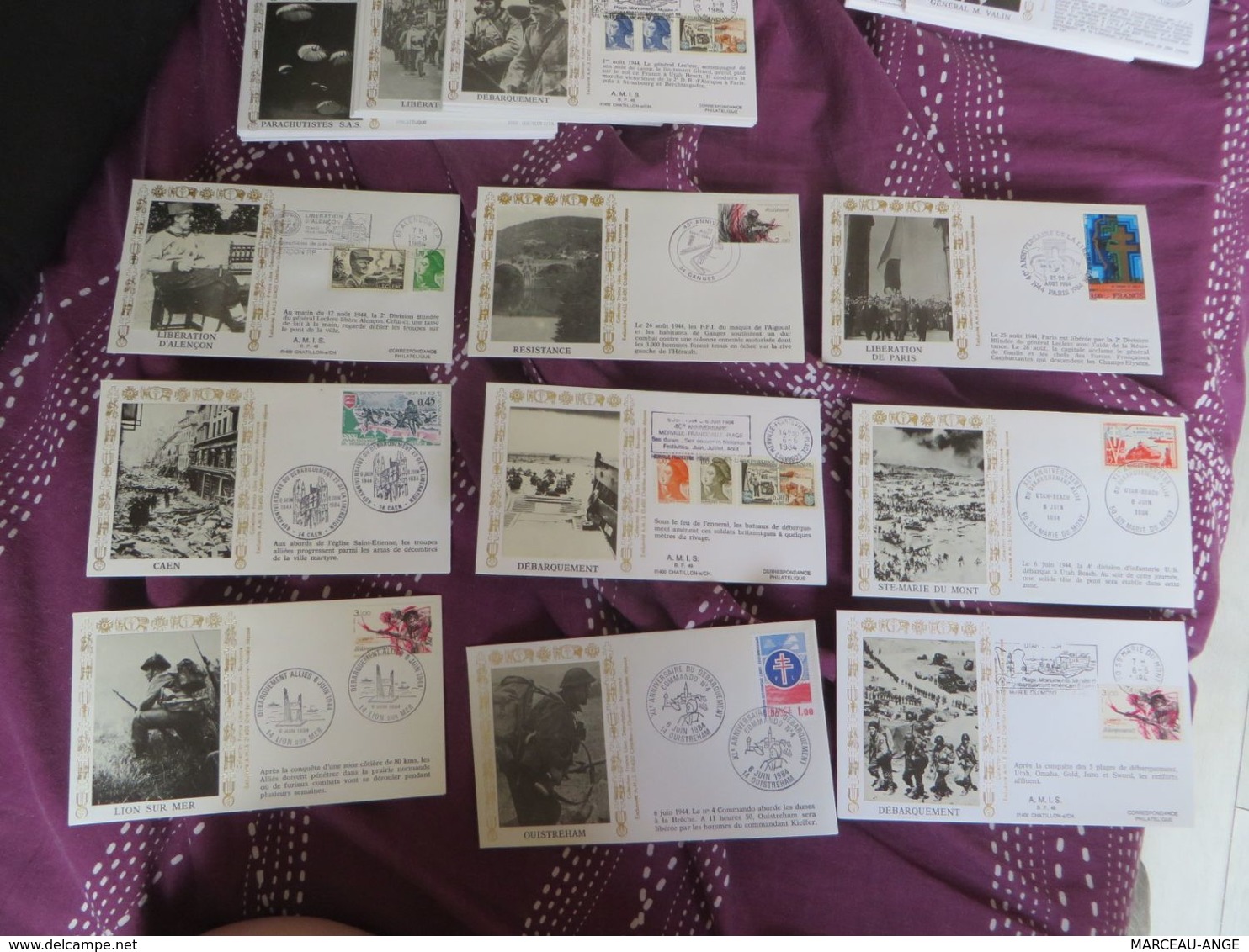 environ 130 ou 140 envelloppes,lettres,souvenirs,,, general de gaulle,,liberation,militaires ,debarquement et DIVERS