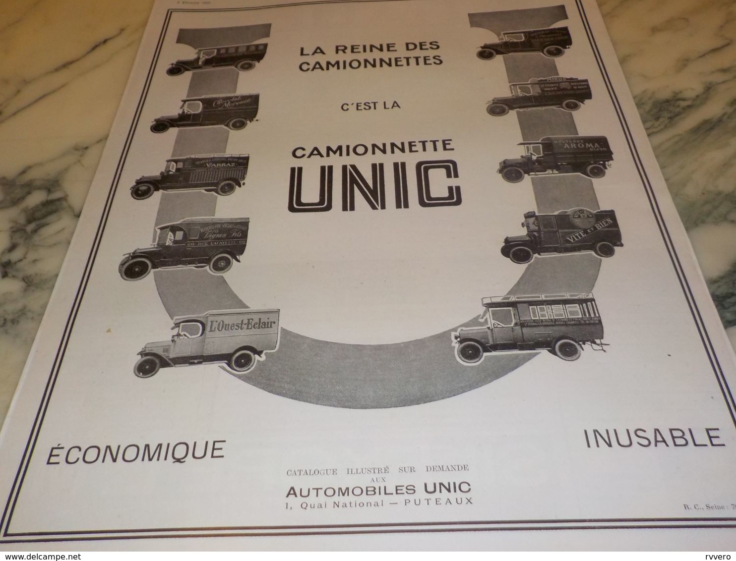 ANCIENNE PUBLICITE EDITION NELSON  LA REINE DES  CAMIONNETTE UNIC   1925 - Camions