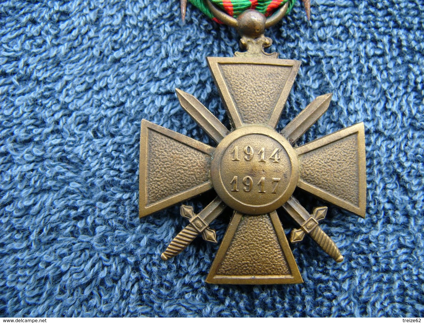 WWI Médaille Croix De Guerre Avec Palme 1914 1917 Très Bon état - France