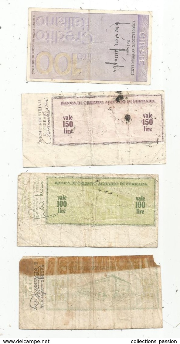 Chéque , ITALIE , 1976 , 2 Scans , LOT DE 4 CHEQUES - [10] Assegni E Miniassegni