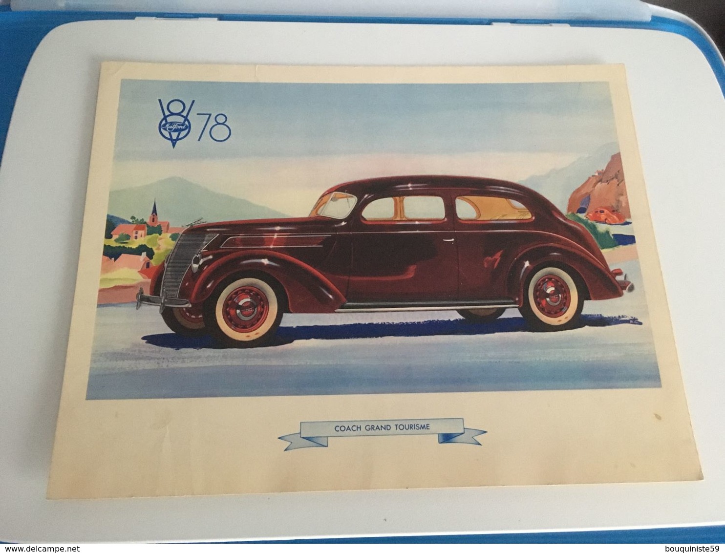 Carton Publicitaire Voiture Ford 1936  V8 78 - 1901-1940