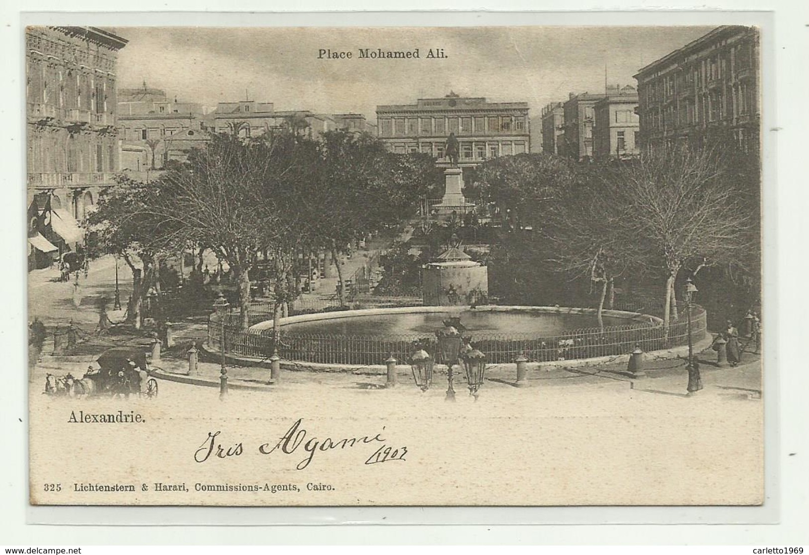 ALEXANDRIE - PLACE MOHAMED ALI  1903 VIAGGIATA FP - Alexandria