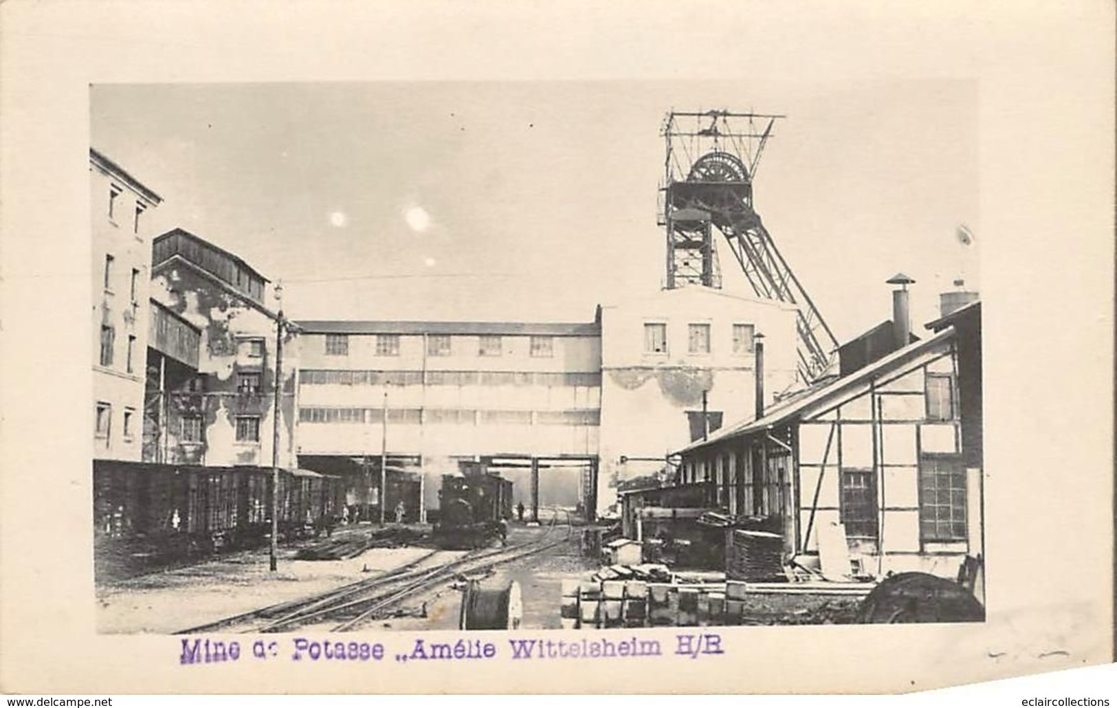 Wittelsheim          68     Mines De Potasse ..Amélie . Puits Extérieur Et Train   (voir Scan) - Andere & Zonder Classificatie