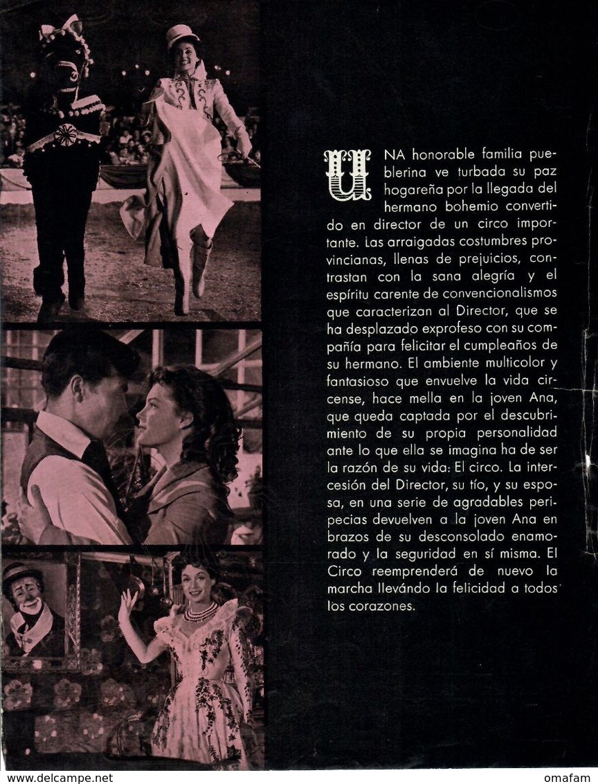 Suenos De Circo (1954) Pressbook, 4 Pages. ROMY SCHNEIDER, LILLI PALMER, KARL SCHÖNBÖCK. En Espanol/Spanish. - Publicité Cinématographique