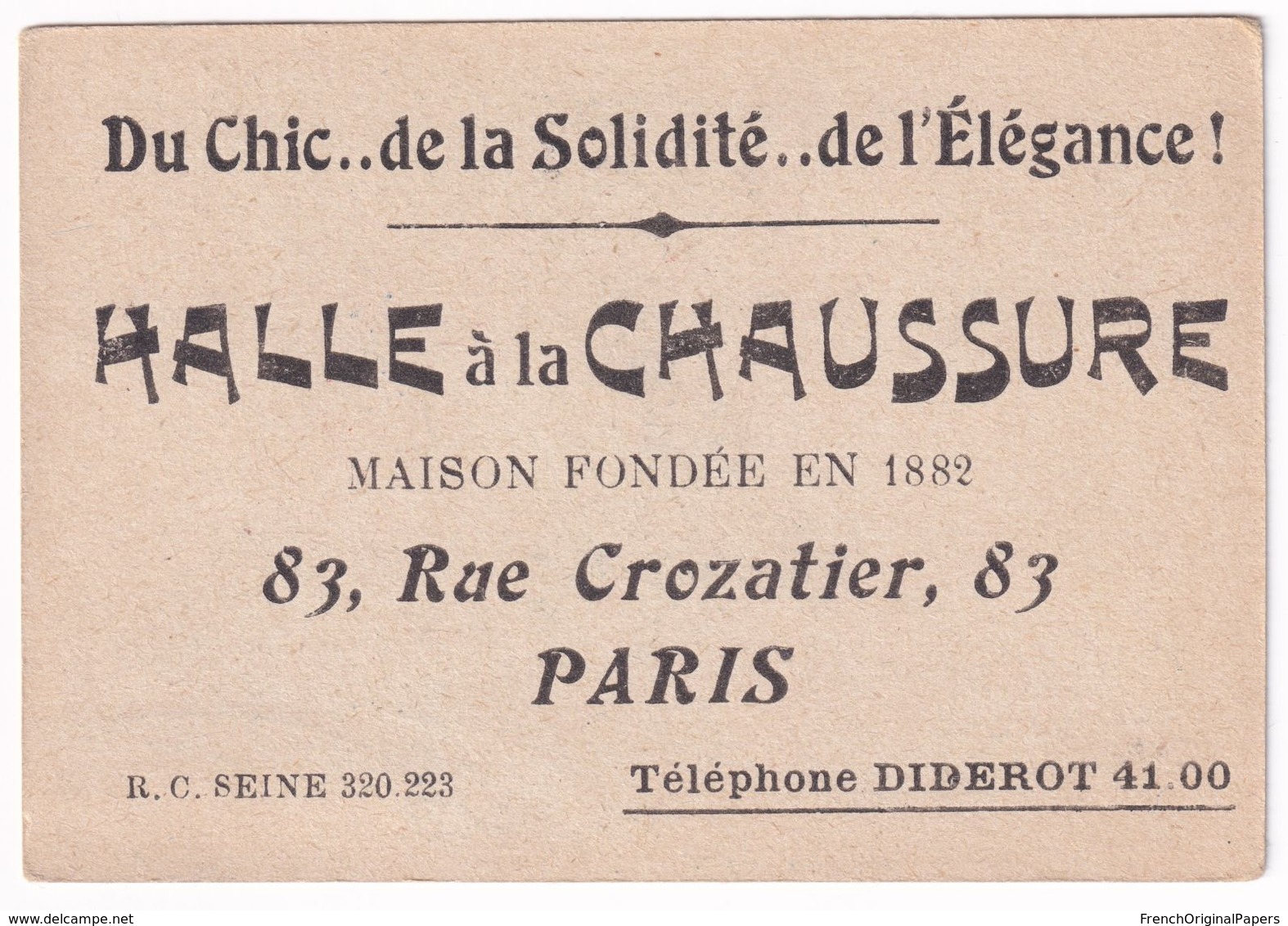 Rare Chromo Image Devinette Halle à La Chaussure 83 Rue Crozatier Paris - Enfant Chapeau Papier Plié Pliage Chien A38-10 - Other & Unclassified