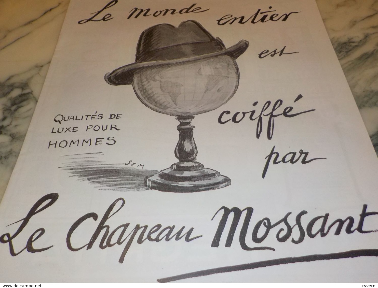 ANCIENNE PUBLICITE LE MONDE COIFFE PAR MOSSANT 1925 - Posters