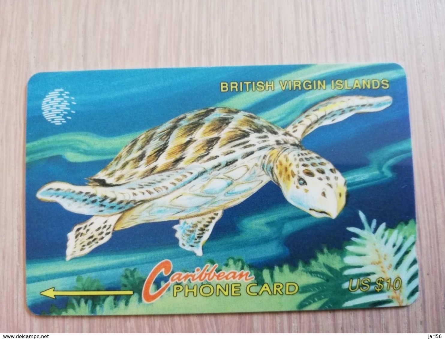 BRITSCH VIRGIN ISLANDS  US$ 10   BVI-19C     TURTLE    19CBVC     Fine Used Card   ** 2644** - Maagdeneilanden