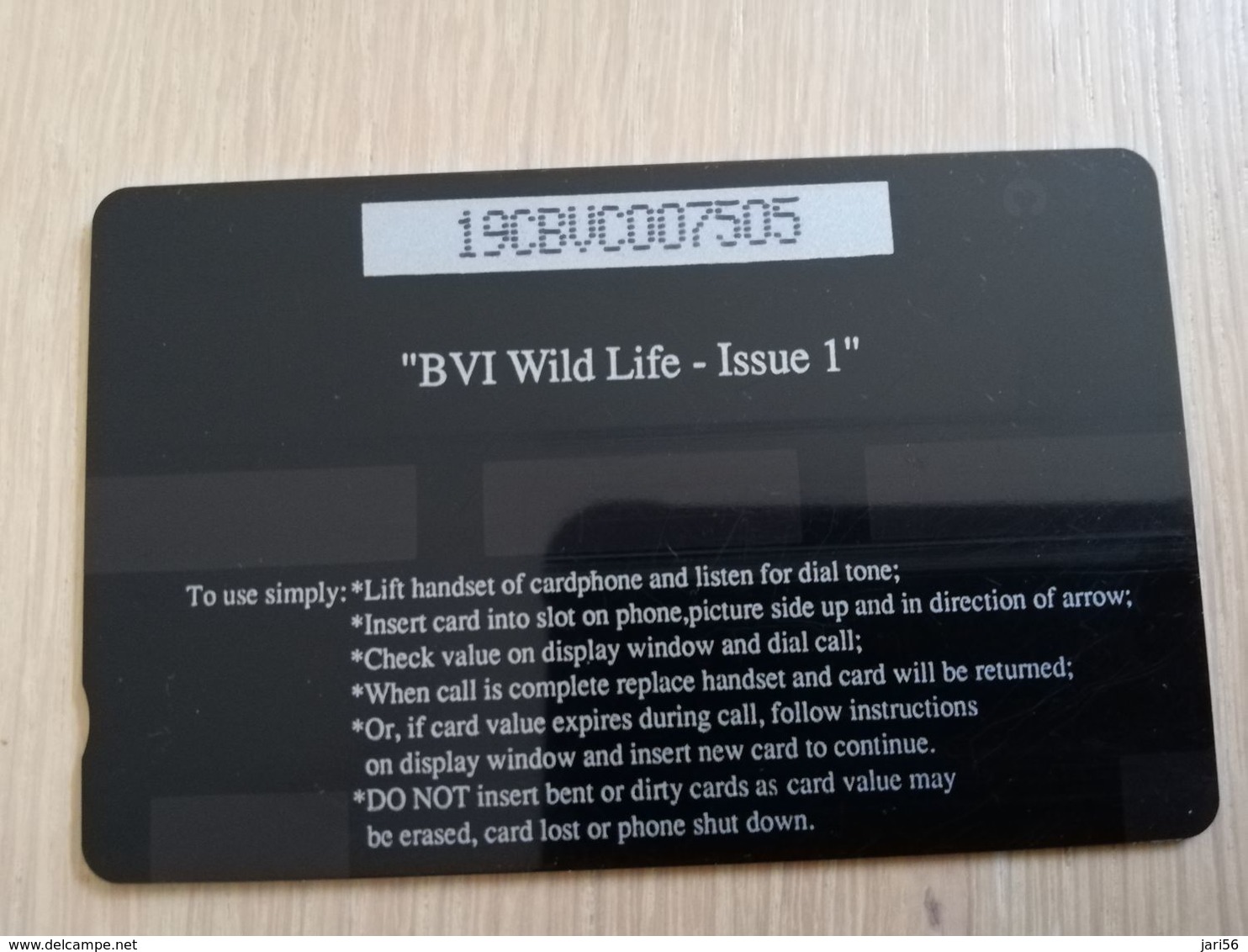 BRITSCH VIRGIN ISLANDS  US$ 10   BVI-19C     TURTLE    19CBVC     Fine Used Card   ** 2644** - Maagdeneilanden