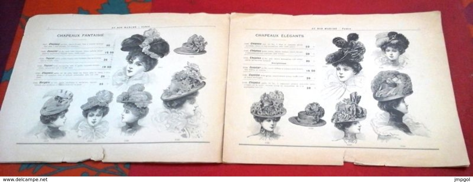 Catalogue Au Bon Marché Eté 1900 Chapeaux Capotes Elégants Fantaisies Charlottes Pour Fillettes Epingles... - Werbung