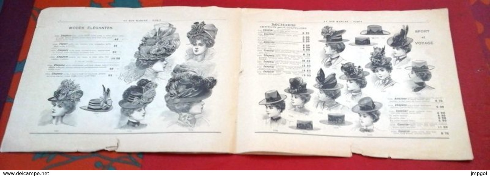 Catalogue Au Bon Marché Eté 1900 Chapeaux Capotes Elégants Fantaisies Charlottes Pour Fillettes Epingles... - Werbung