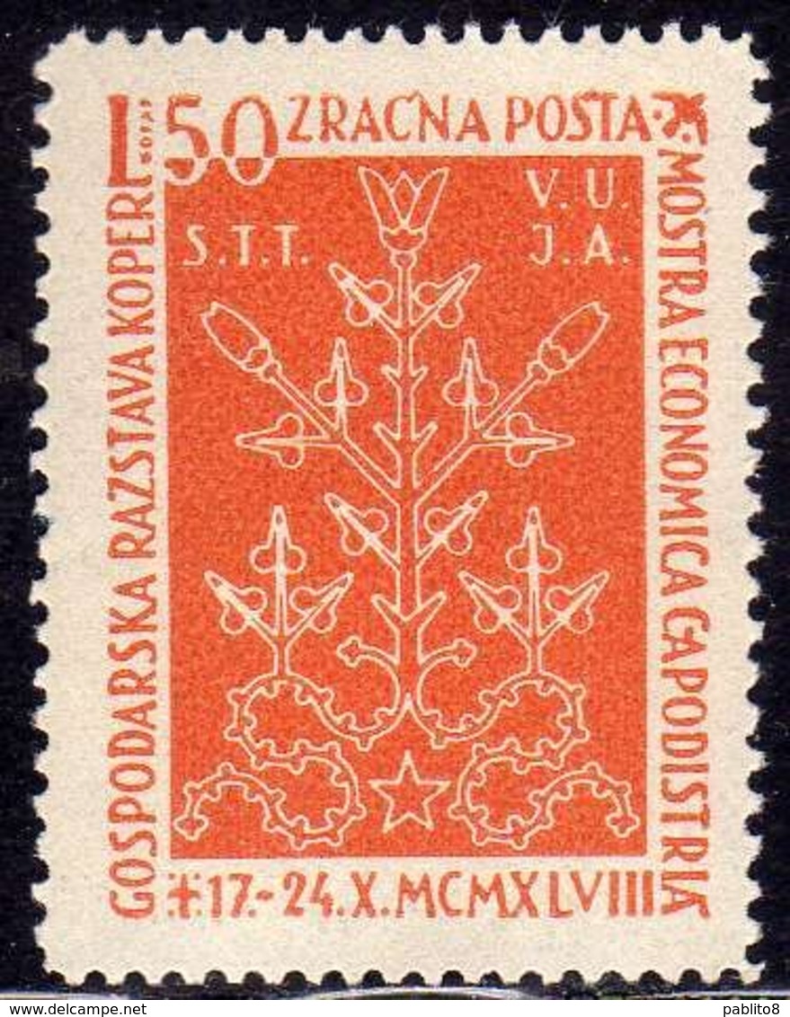 TRIESTE B 1948 POSTA AEREA FRANCOBOLLO DI YUGOSLAVIA SOPRASTAMPATO AIR MAIL JUGOSLAVIA OVERPRINTED 50l MNH - Luchtpost