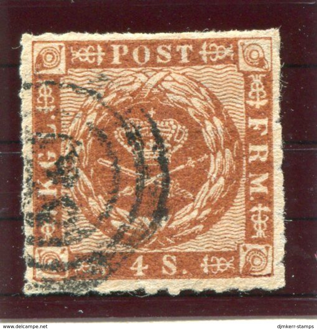 DENMARK 1863  4 Sk. Rouletted Used. Signed Møller BPP. Michel 9. - Gebraucht