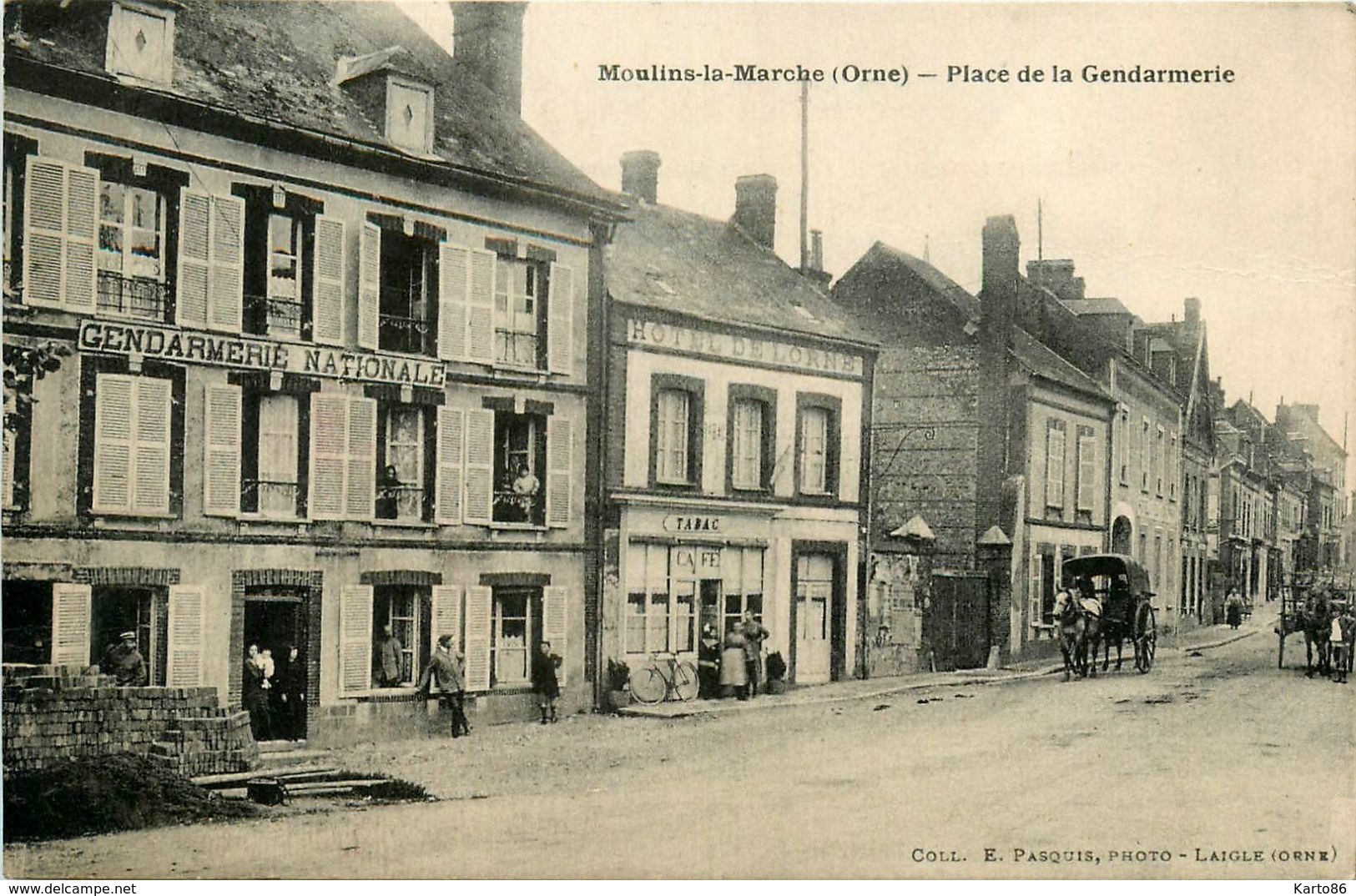 Moulin La Marche * Place De La Gendarmerie Nationale * Café Tabac Hôtel De L'orne - Moulins La Marche
