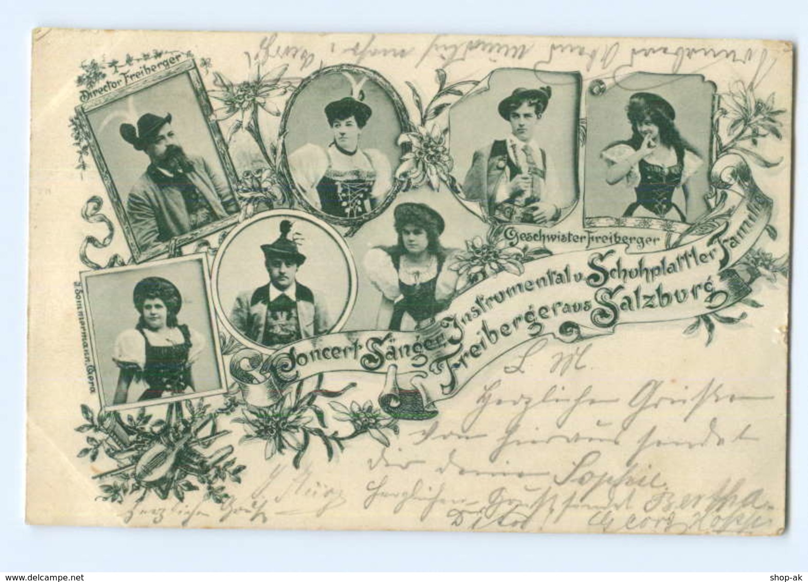 Y7113/ Sänger, Konzert- U. Schuhplattler Familie Freiberger Aus Salzburg AK 1899 - Other & Unclassified