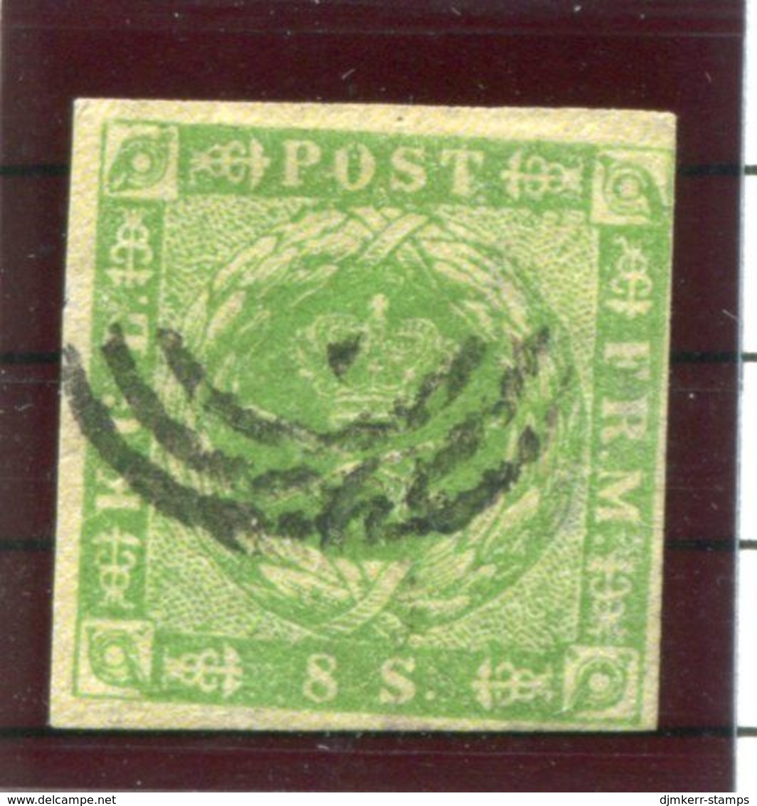 DENMARK 1857  8 Sk. Used.  Michel 5.  Signed Møller BPP. - Used Stamps