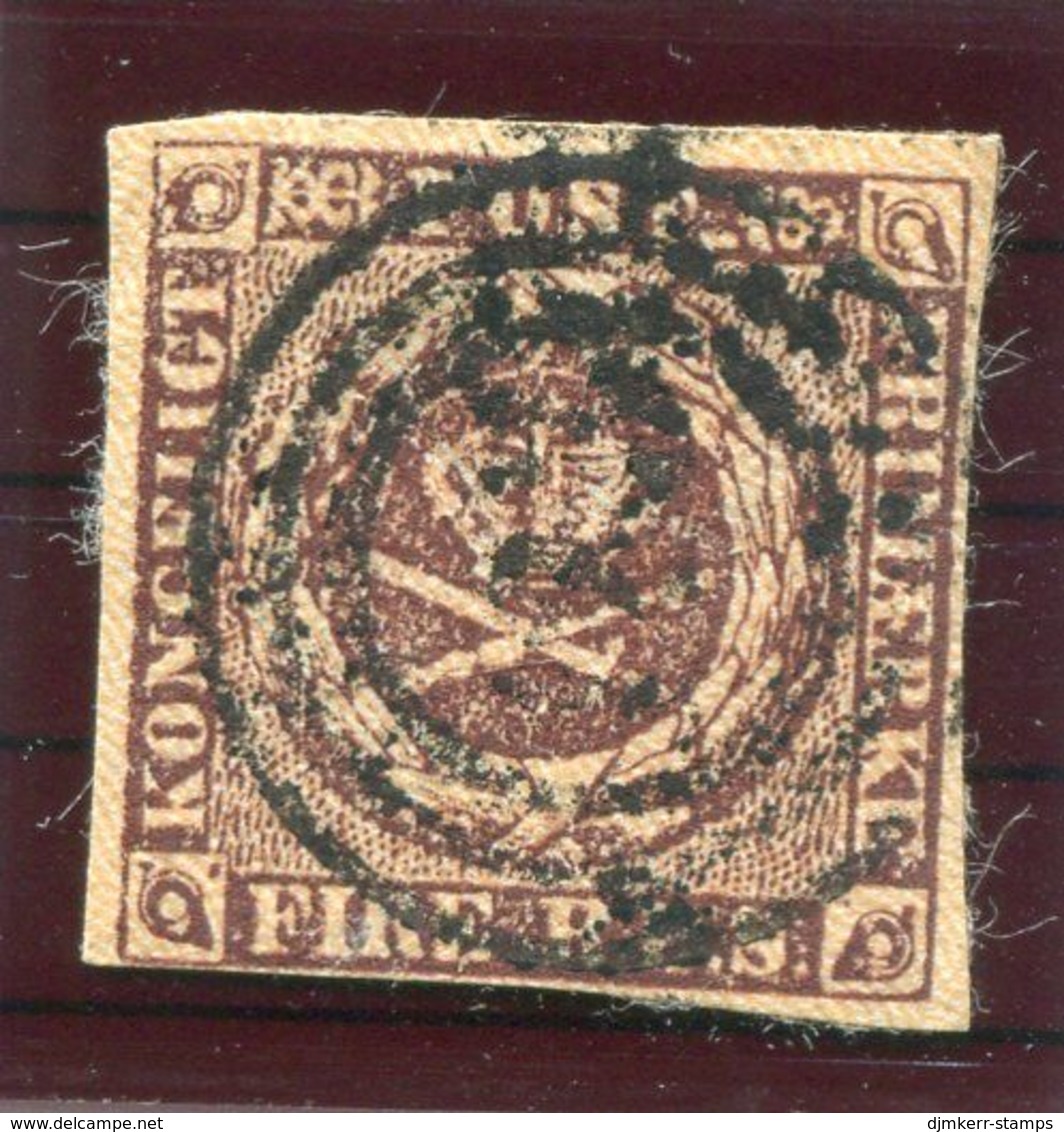 DENMARK 1852  4 RBS Red-brown, Used.  Michel 1 IIa.  Signed Møller BPP. - Gebruikt