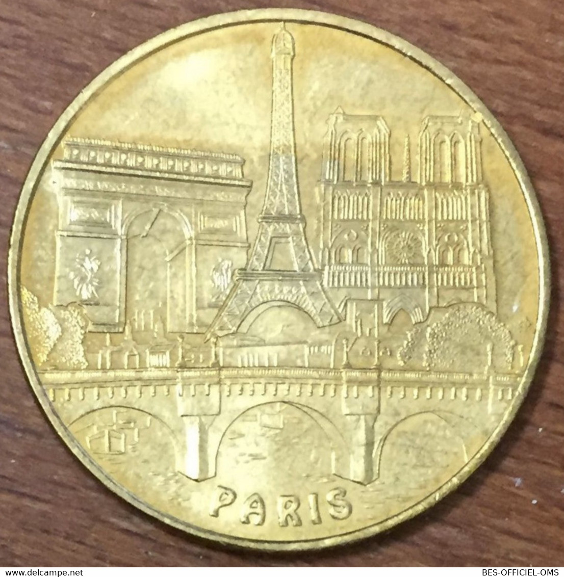 75015 PARIS ARC DE TRIOMPHE TOUR EIFFEL N-DAME MDP 2011 MÉDAILLE MONNAIE DE PARIS JETON TOURISTIQUE MEDALS COINS TOKENS - 2011