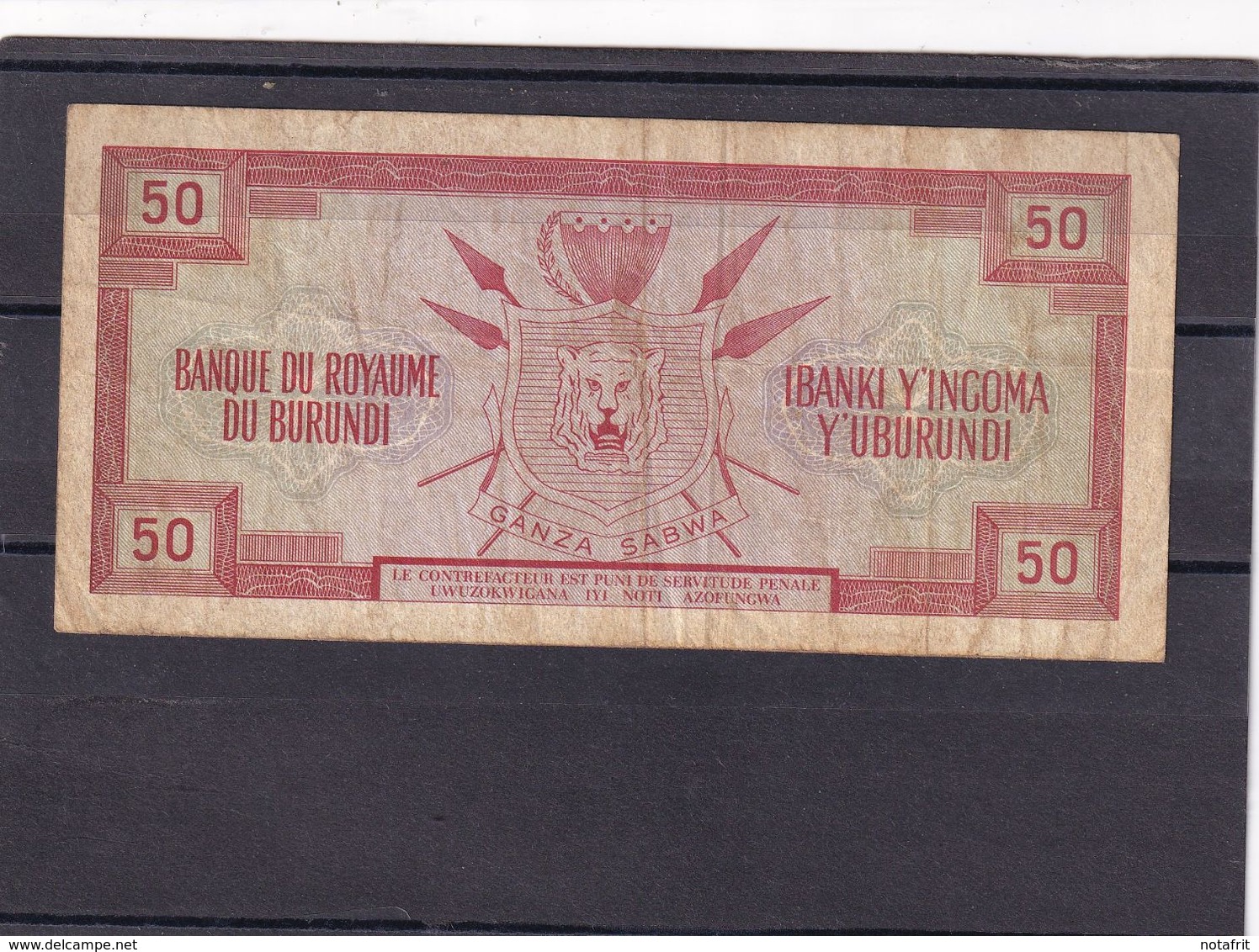 Burundi 50 Fr 1964 Fine  Rare - Burundi