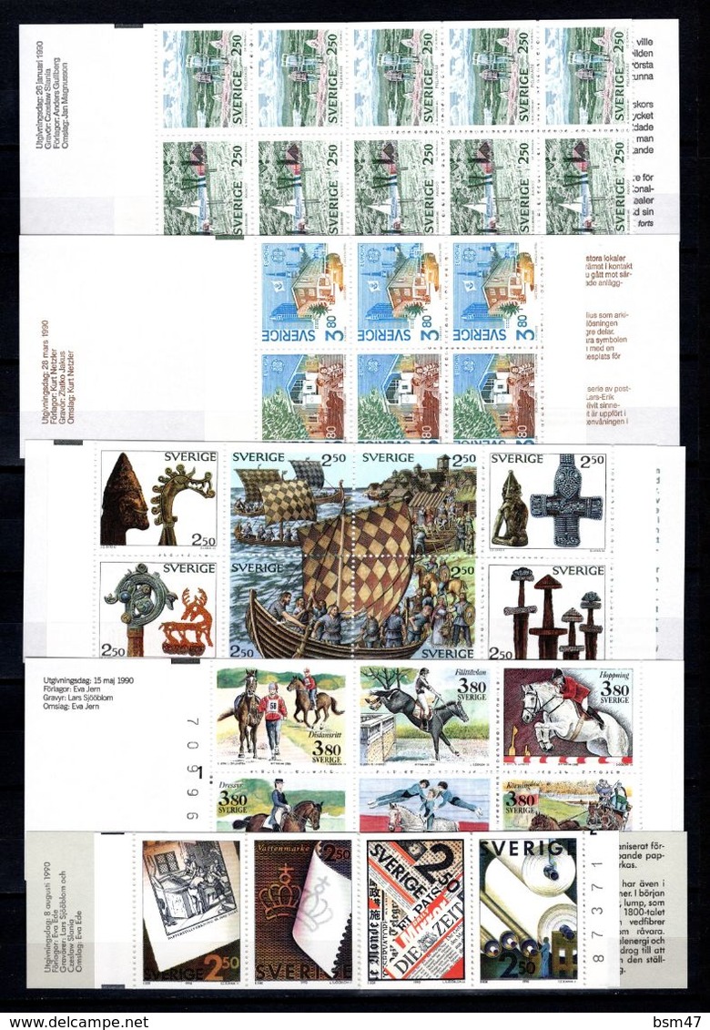 Zweden: 1990 - Verschillende Boekjes Postfris / Various Booklets MNH - 1981-..