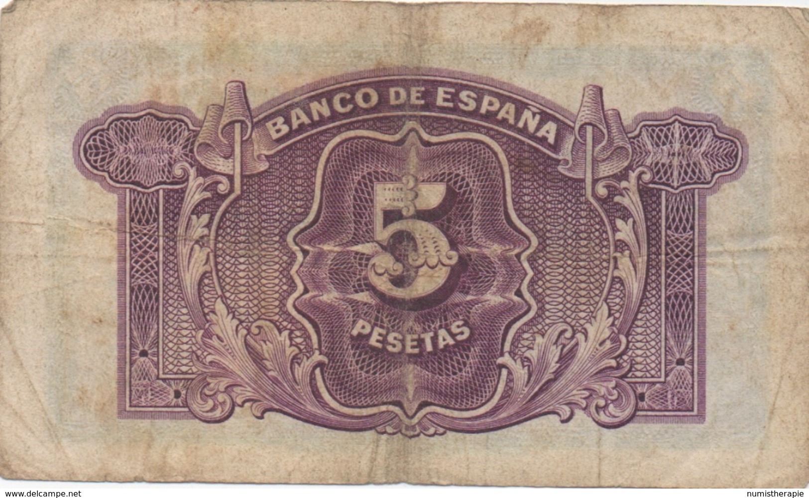 Espagne : 5 Pesetas 1935 (mauvais état) - 5 Pesetas