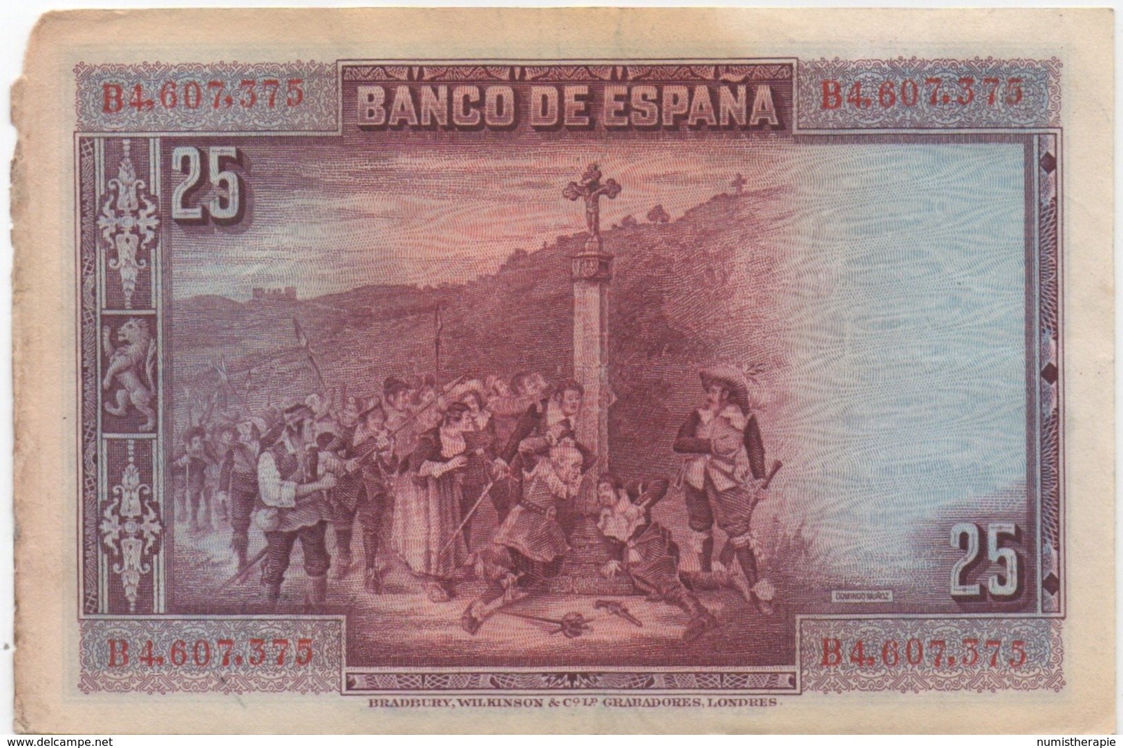 Espagne : 25 Pesetas 1928 (mauvais état) - 1-2-5-25 Pesetas