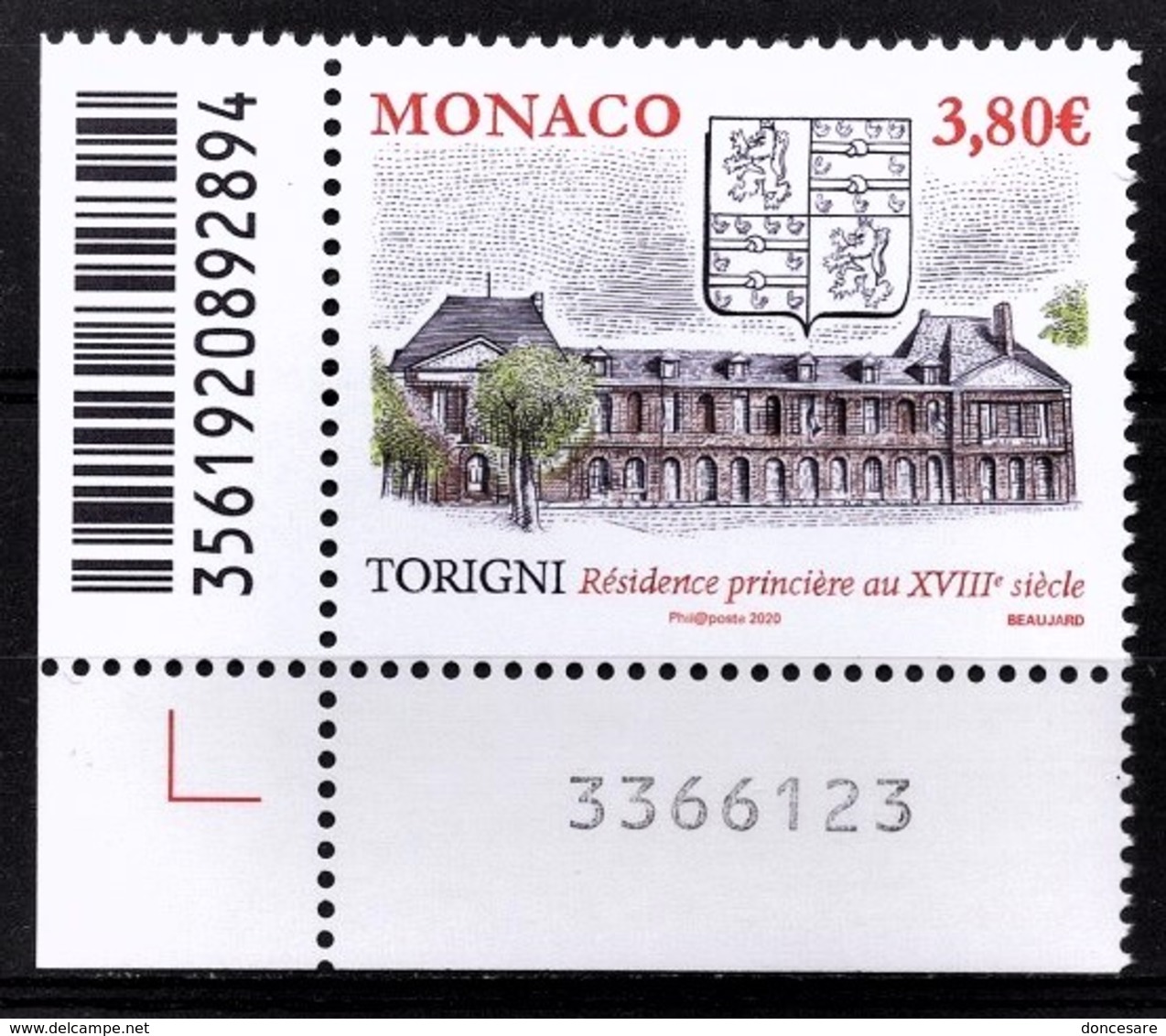 MONACO 2020 -  Y.T. N° 3243 /ANCIENS FIEFS DES GRIMALDI - TORIGNI - NEUF ** - Unused Stamps