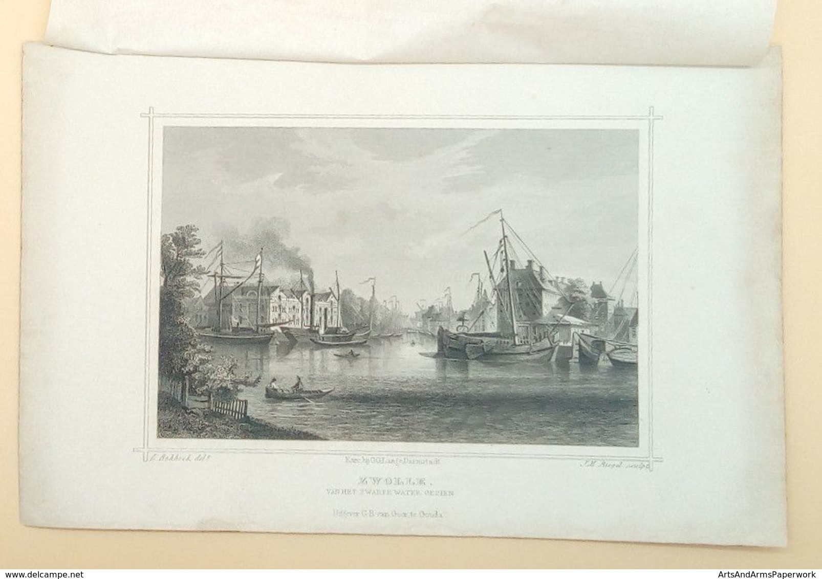 Zwolle, Van Het Zwarte Water Gezien 1858/ Zwolle (NL), Seen From The Black Water 1858. Rohbock, Riegel, OVERIJSSEL - Art