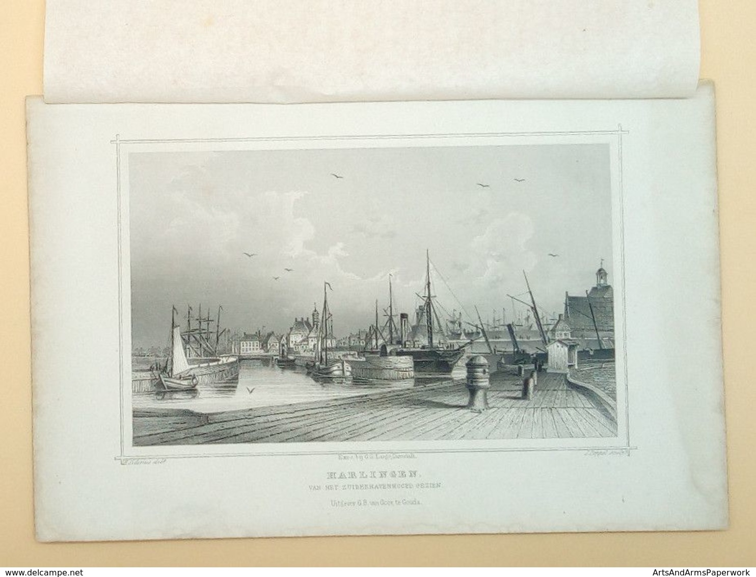 Harlingen Van Het Zuiderhavenhoofd Gezien 1858/ Harlingen (NL), Seen From The Zuiderhavenhoofd 1858. Siderius, FRIESLAND - Kunst