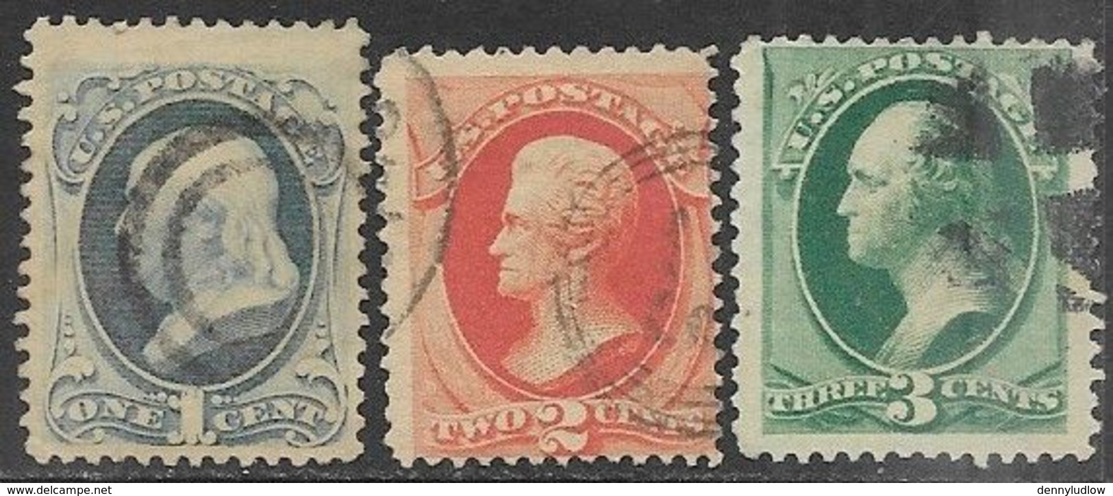 US  1879   Sc#182-4  1c/2c/3c  Used  2016 Scott Value $12 - Used Stamps