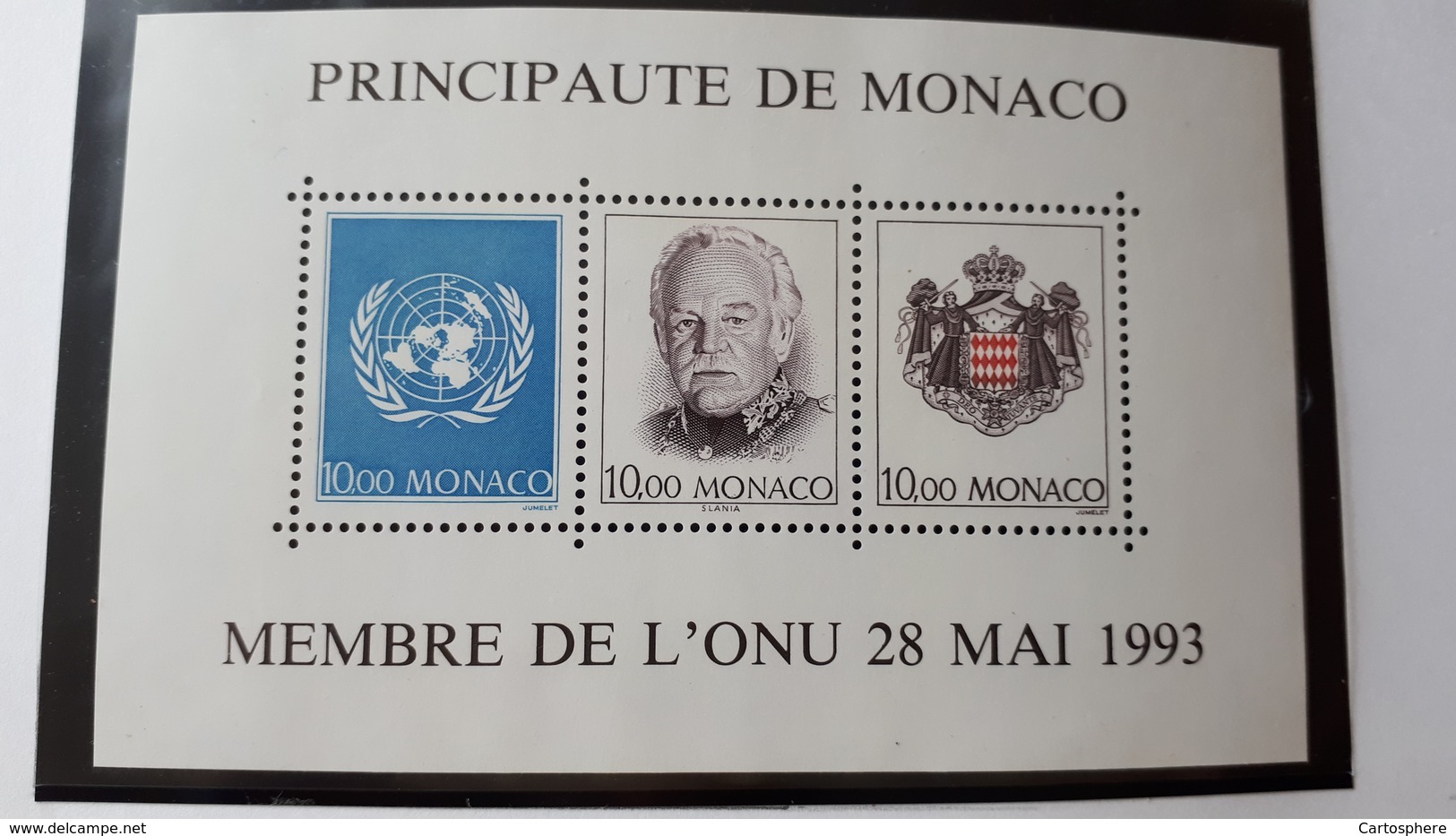 MONACO BLOC FEUILLET BF62 YT 62 MEMBRE DE L'ONU 1993 NEUF SANS CHARNIERE**TTB - Neufs