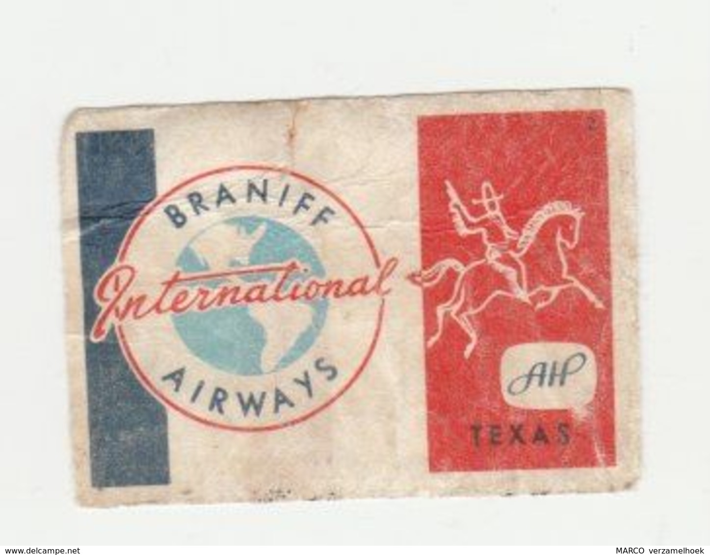 Lucifermerk AH Albert Heijn: 2) Braniff International Airways Texas - Boites D'allumettes - Etiquettes